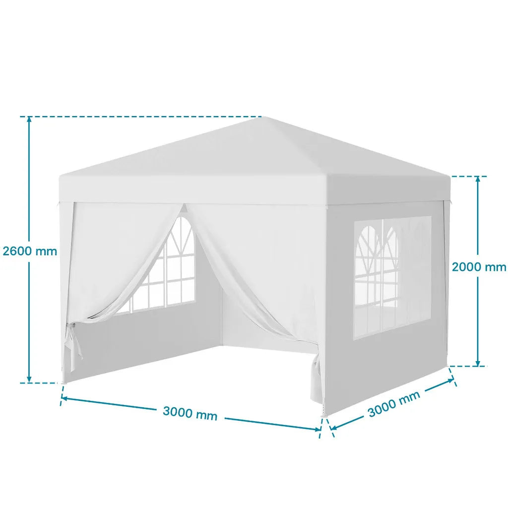 Sodo paviljono palapinė prekybinė altana 300 x 300 cm 4 sienelės langai užtrauktukas