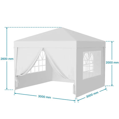 Sodo paviljono palapinė prekybinė altana 300 x 300 cm 4 sienelės langai užtrauktukas