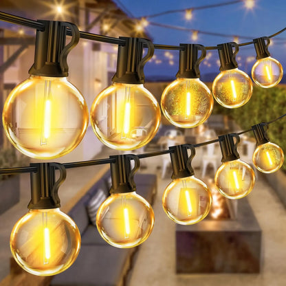 Sodo šviesos girlianda 20 m, 20x LED lemputės 1W, laidas + 2x E12 lemputės dovanų