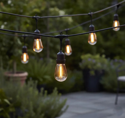 Sodo šviesos girlianda Masterled 10m 10x LED E27 vandeniui atsparus laidas