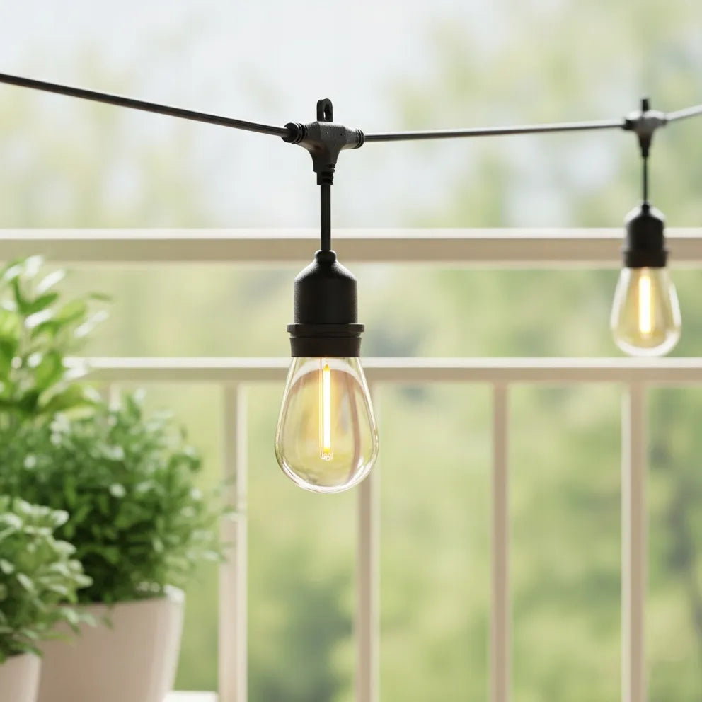 Sodo šviesos girlianda Masterled 10m 10x LED E27 vandeniui atsparus laidas