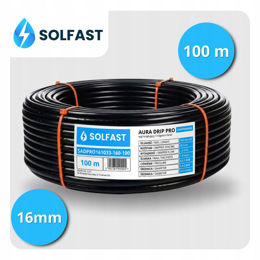 SOLFAST laistymo žarna su slėgio kompensavimu, 100 m, lašelinis laistymas