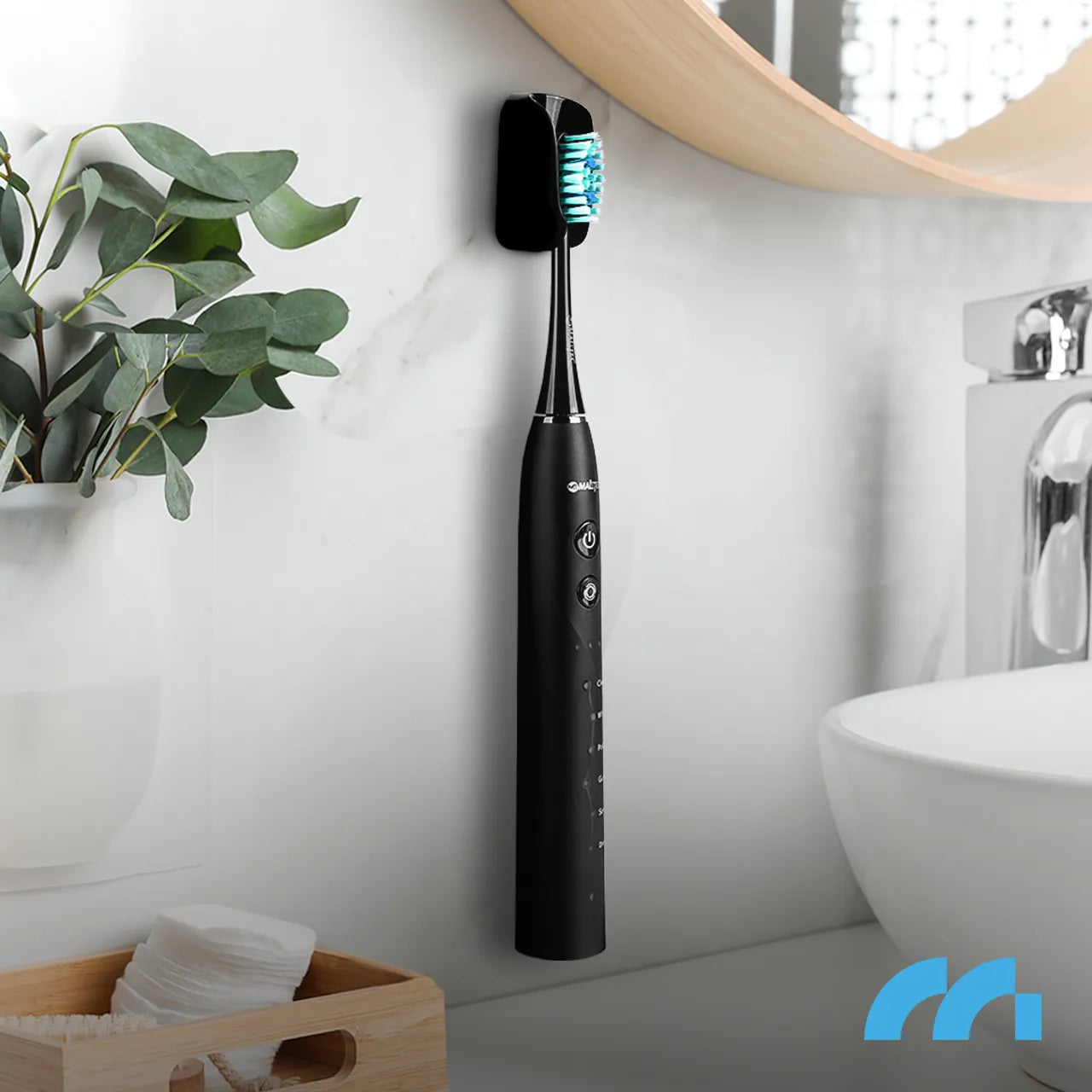 Sonicinis dantų šepetėlis Maltec Toothie X1 BL, atsparus vandeniui, 6 antgaliai, dėklas
