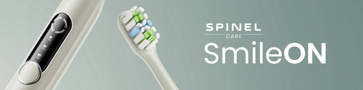 Soninis dantų šepetėlis „Spinel SmileON“ su 5 antgaliais ir dėklu – rinkinys