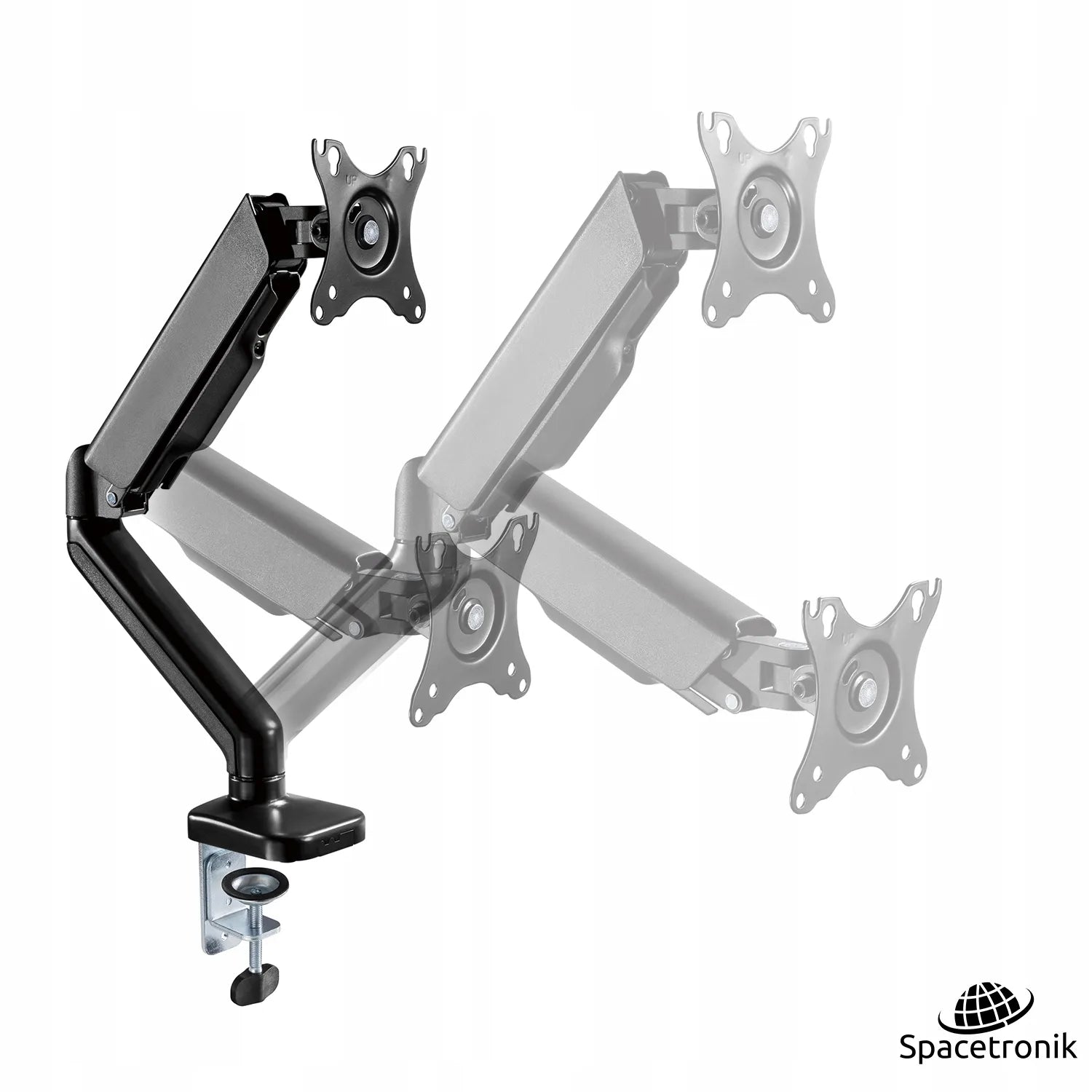 Spacetronik dujinis monitoriaus laikiklis stalui 17–32" VESA 75/100 iki 9 kg