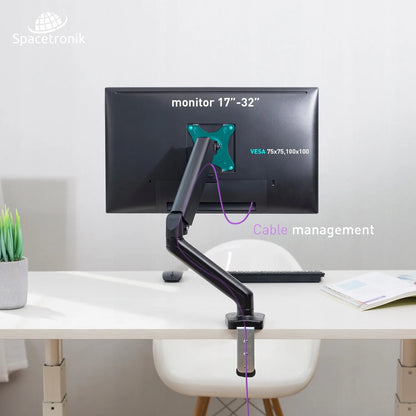 Spacetronik dujinis monitoriaus laikiklis stalui 17–32" VESA 75/100 iki 9 kg