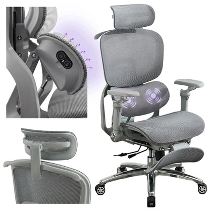 Spacetronik ergonominė biuro kėdė su tinkleliu, ratukais, masažo funkcija ir ventiliatoriumi