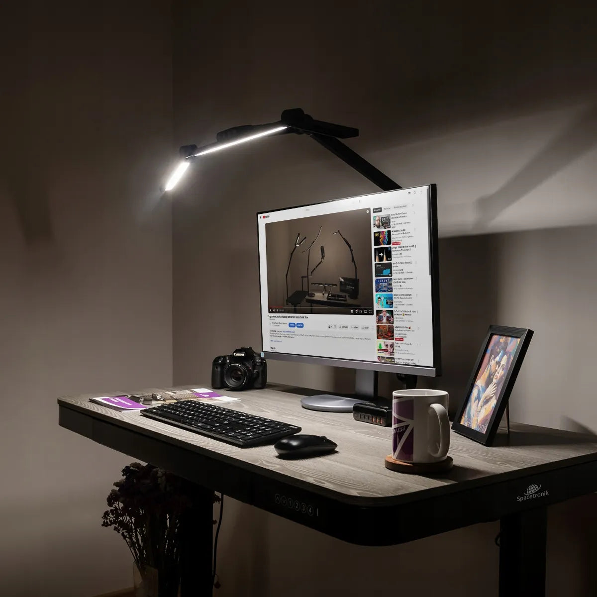 Spacetronik Glow D1 LED stalinė braižymo lempa su spalvinės temperatūros reguliavimu