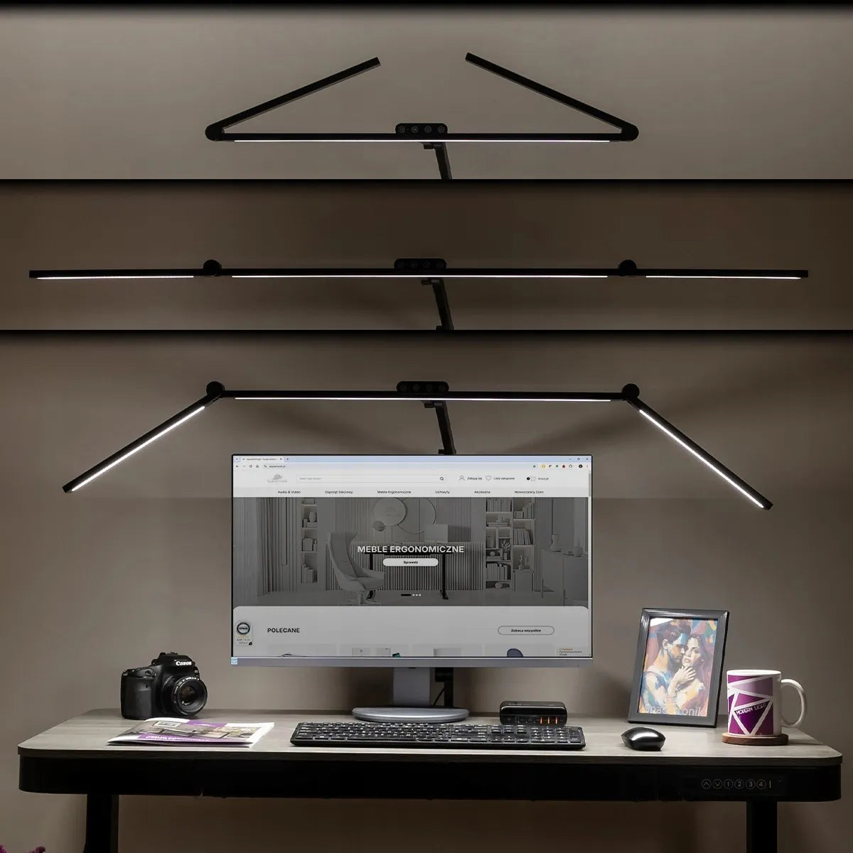 Spacetronik Glow D8 LED stalinis šviestuvas, bešešėlinė braižymo lempa su ryškumo reguliavimu