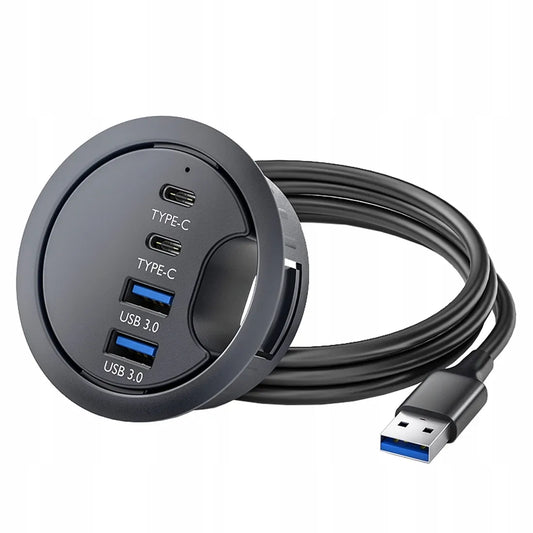 Spacetronik stalinis USB šakotuvas, 2x USB-A ir 2x USB-C
