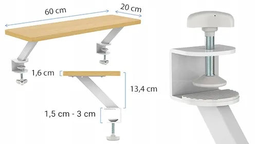 Spacetronik stalo lentyna su spaustukais 15 kg bambuko organizatorius