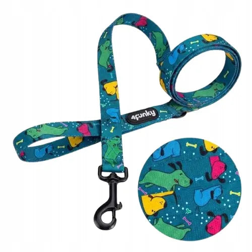 Spalvingas šuns pavadėlis 4Funky Pawty Vibes, 1,6 cm / 150 cm, S/M