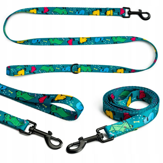 Spalvingas šuns pavadėlis 4Funky Pawty Vibes, 1,6 cm / 150 cm, S/M