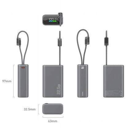 Spartusis 20000mAh 22.5W Powerbankas su USB-C ir Lightning laidais