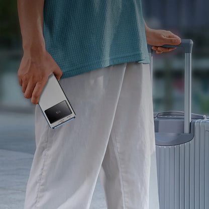 Spartusis „Baseus“ išorinis akumuliatorius 10000 mAh 22,5 W USB-C USB-A PD su ekranu ir laidu
