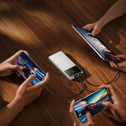 Spartusis „Baseus“ išorinis akumuliatorius 10000 mAh 22,5 W USB-C USB-A PD su ekranu ir laidu