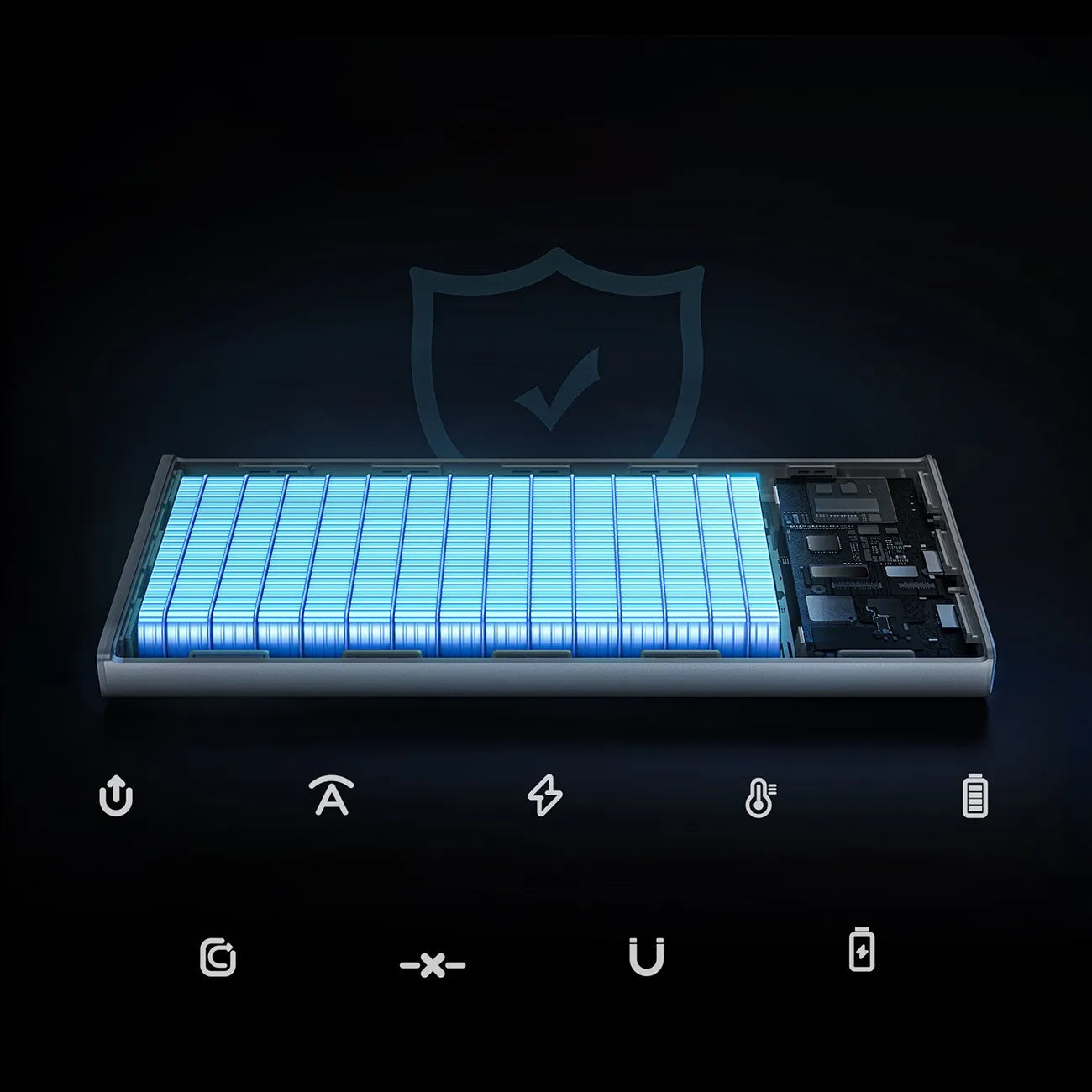 Spartusis „Baseus“ išorinis akumuliatorius 10000 mAh 22,5 W USB-C USB-A PD su ekranu ir laidu