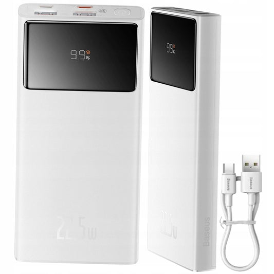 Spartusis „Baseus“ išorinis akumuliatorius 10000 mAh 22,5 W USB-C USB-A PD su ekranu ir laidu