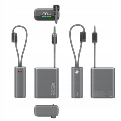 Spartusis išorinis akumuliatorius 10000mAh 22.5W – galingas ir saugus su integruotais USB-C ir Lightning laidais