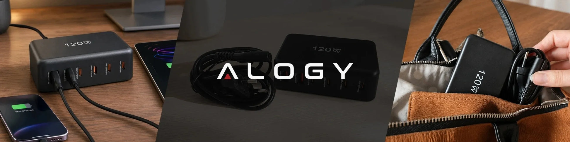 Spartusis tinklo įkroviklis, 6 jungtys, 2x USB, 4x USB-C, 120W PD QC GaN