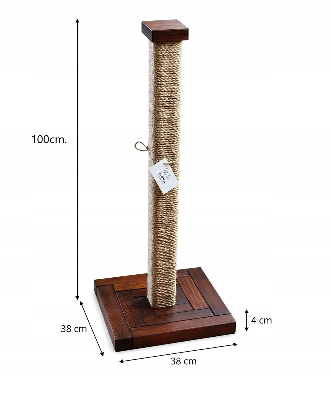 Stabili aukšta medinė draskyklė katėms – draskymo stulpas, 100 cm, premium