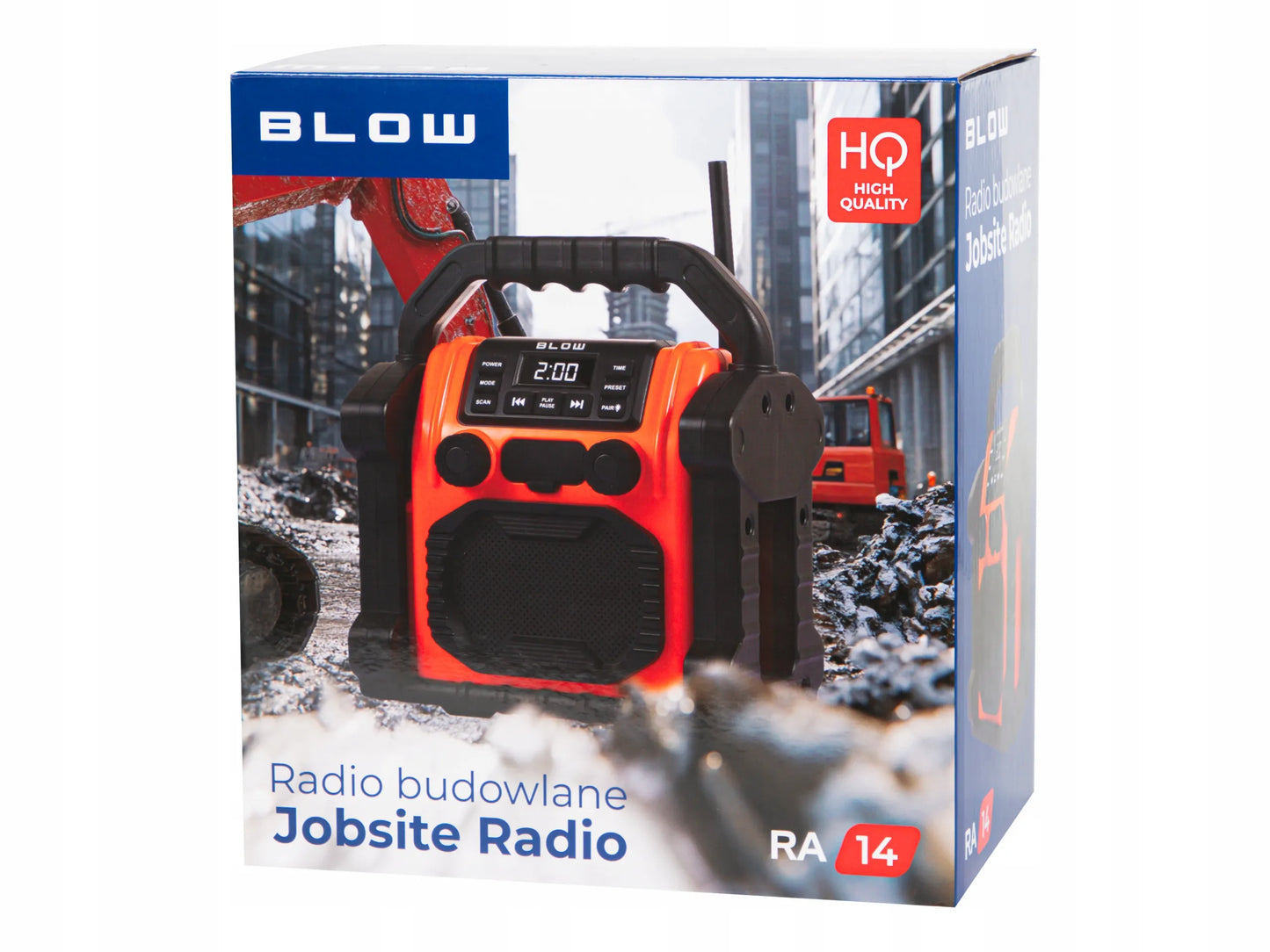 Statybinis radijas FM 20W RMS Bluetooth 5.1 su maitinimo banku USB-C AUX LED IP55