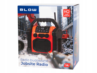 Statybinis radijas FM 20W RMS Bluetooth 5.1 su maitinimo banku USB-C AUX LED IP55