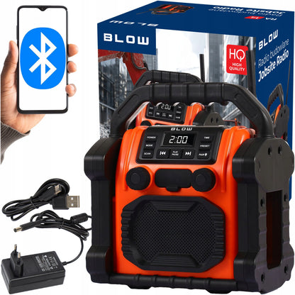 Statybinis radijas FM 20W RMS Bluetooth 5.1 su maitinimo banku USB-C AUX LED IP55