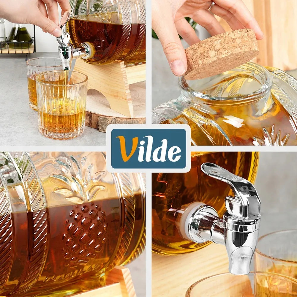 Stiklinė statinaitė Vilde su kraneliu 5 l