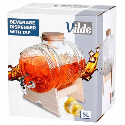 Stiklinė statinaitė Vilde su kraneliu 5 l