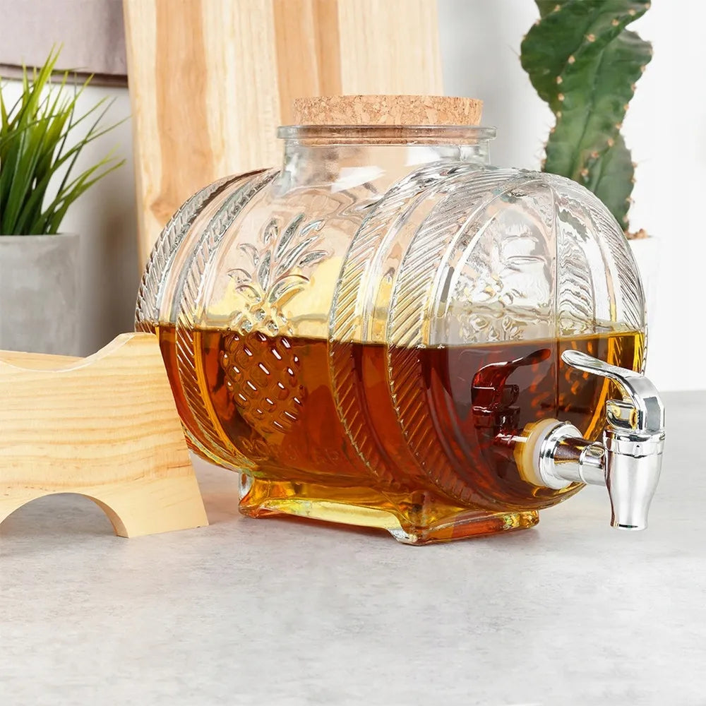 Stiklinė statinaitė Vilde su kraneliu gėrimams, 3 l