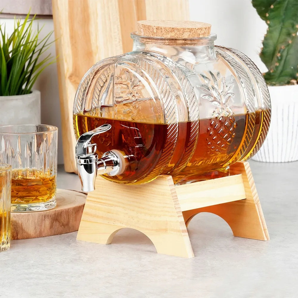 Stiklinė statinaitė Vilde su kraneliu gėrimams, 3 l