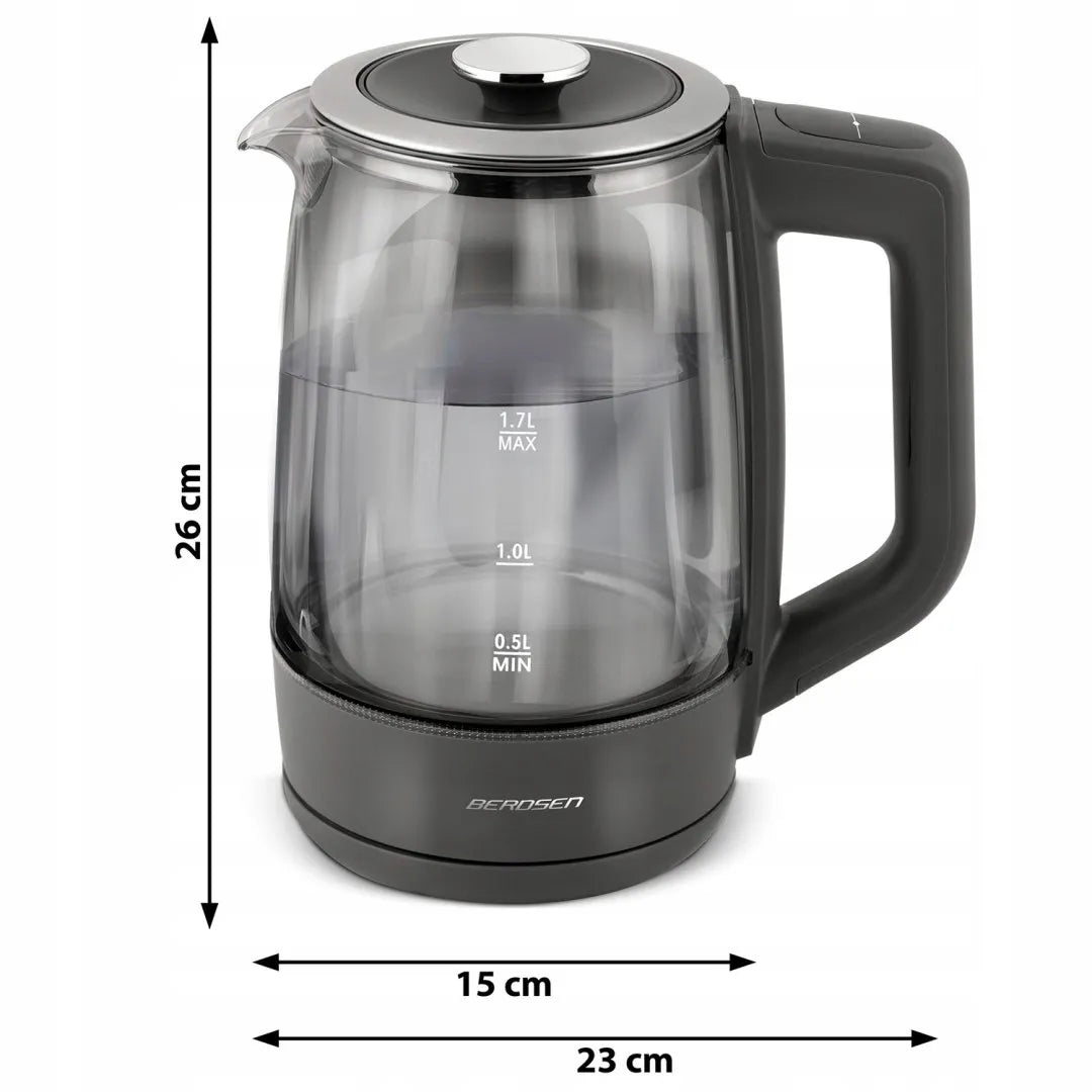 Stiklinis elektrinis virdulys Berdsen BD-711, 1,7 l