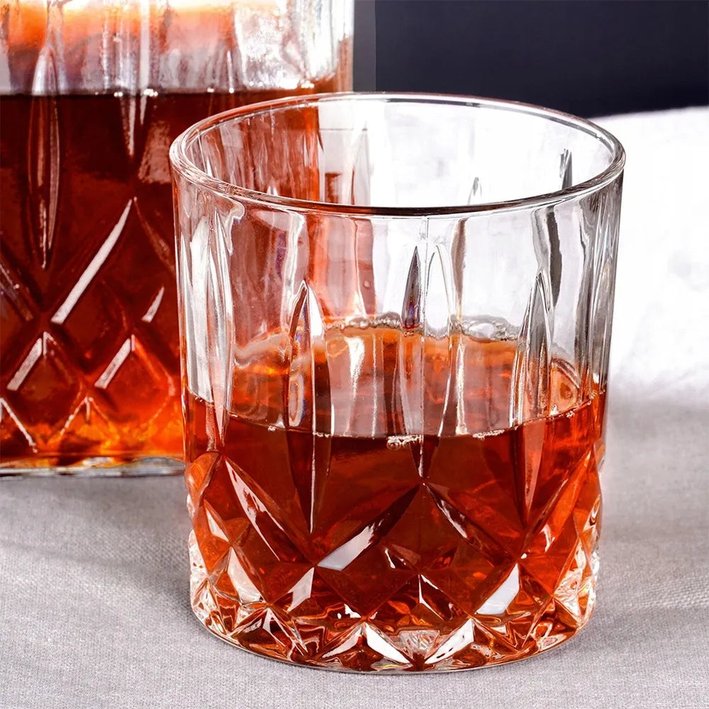 STIKLINIS grafinas viskiui ir alkoholiui su stiklinėmis, dovanų rinkinys