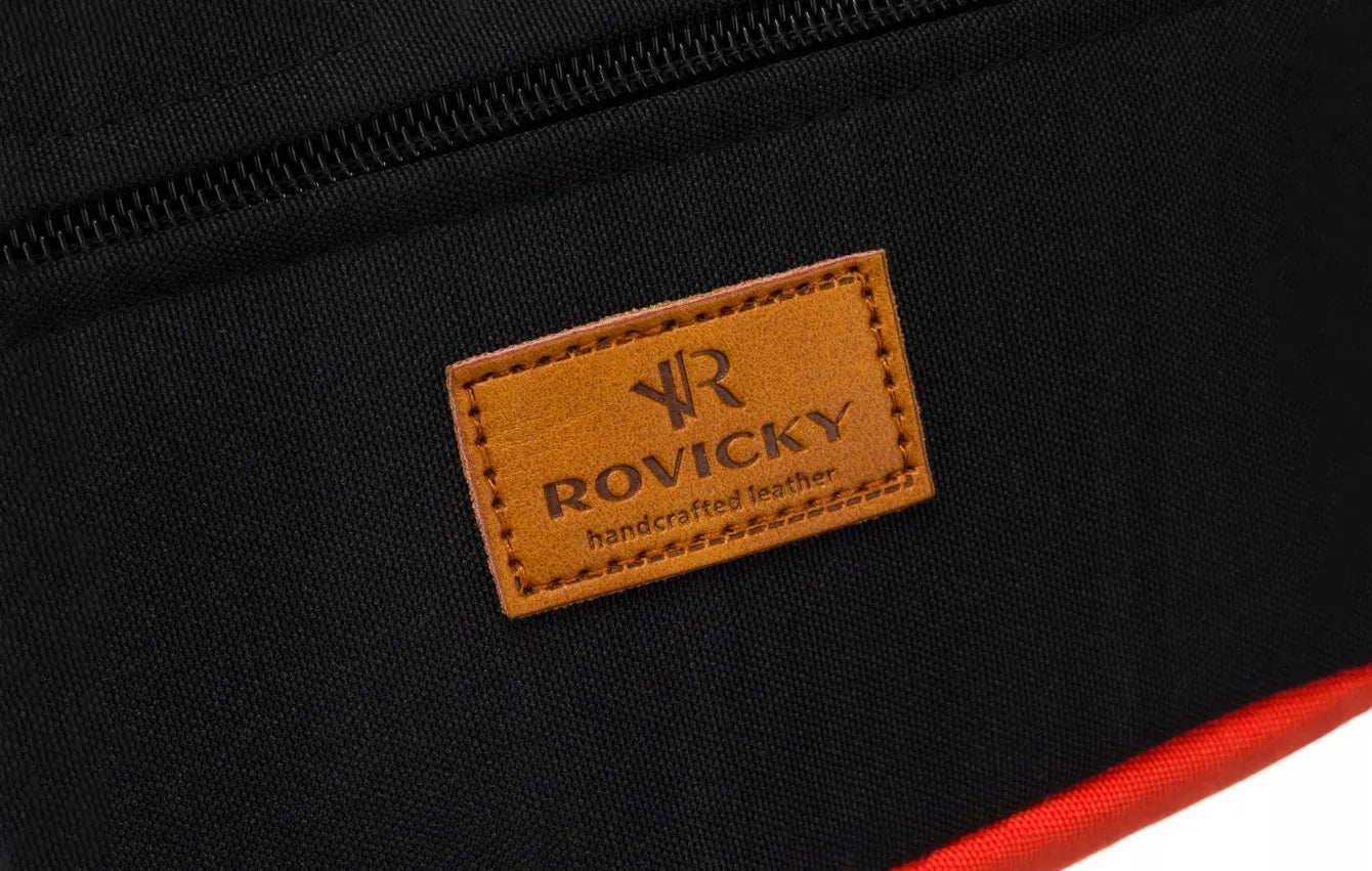 Stilingas ir praktiškas moteriškas Rovicky juosmens krepšys, juodas