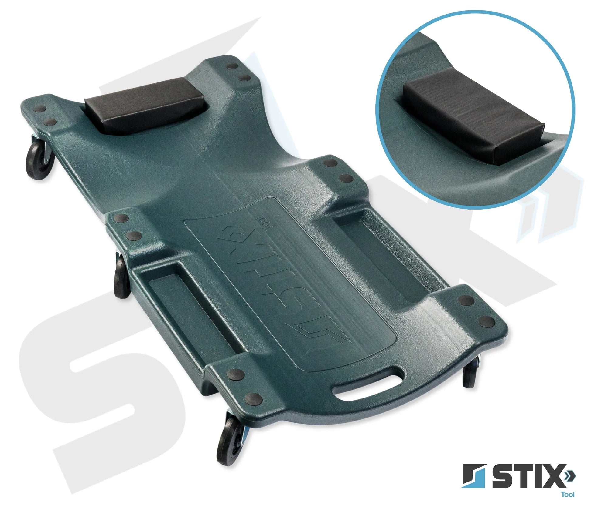 Stix dirbtuvės gultas 150 kg, 6 gumuoti ratukai su guoliais, automobiliams, 910 mm