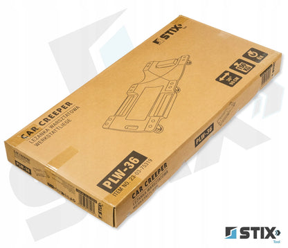 Stix dirbtuvės gultas 150 kg, 6 gumuoti ratukai su guoliais, automobiliams, 910 mm