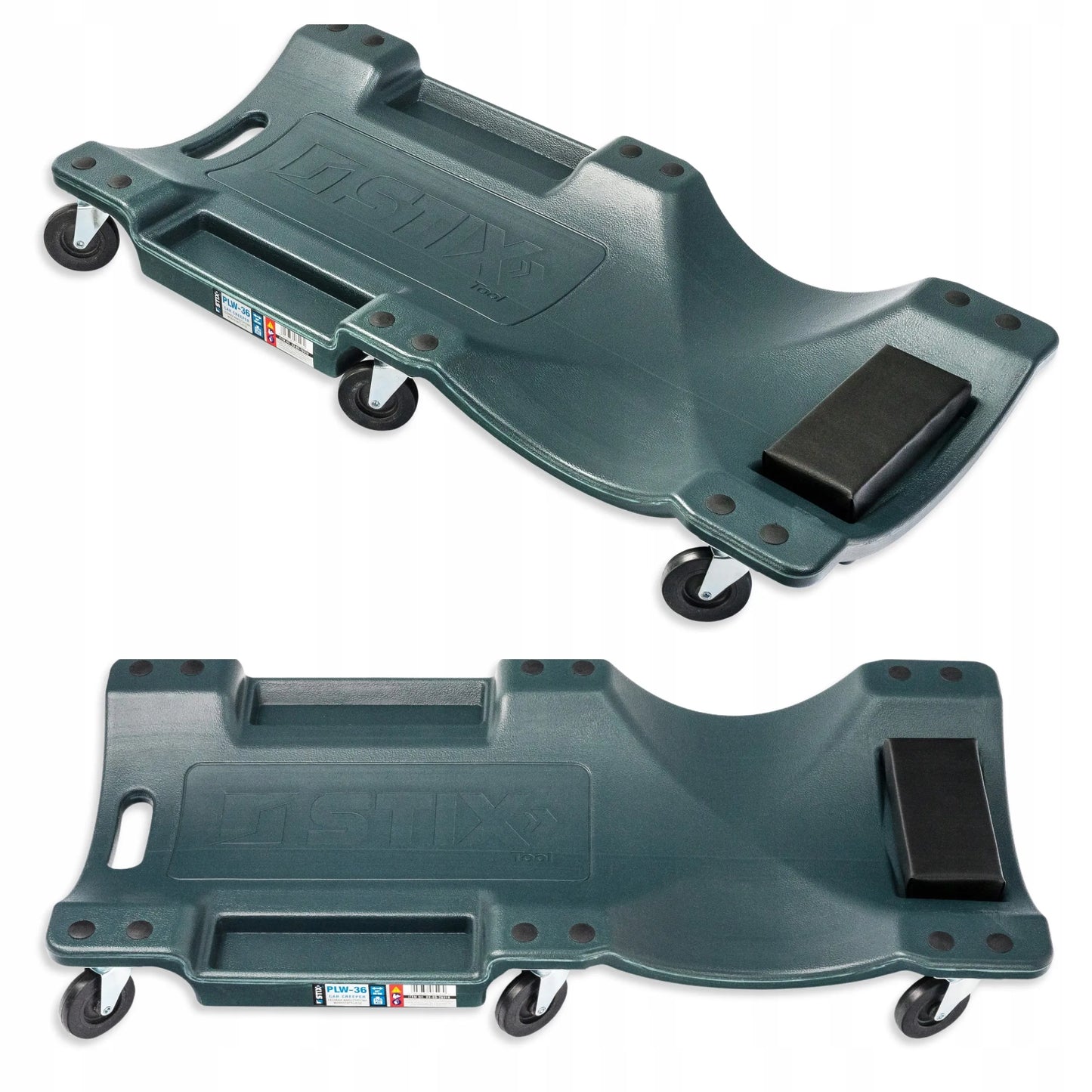 Stix dirbtuvės gultas 150 kg, 6 gumuoti ratukai su guoliais, automobiliams, 910 mm