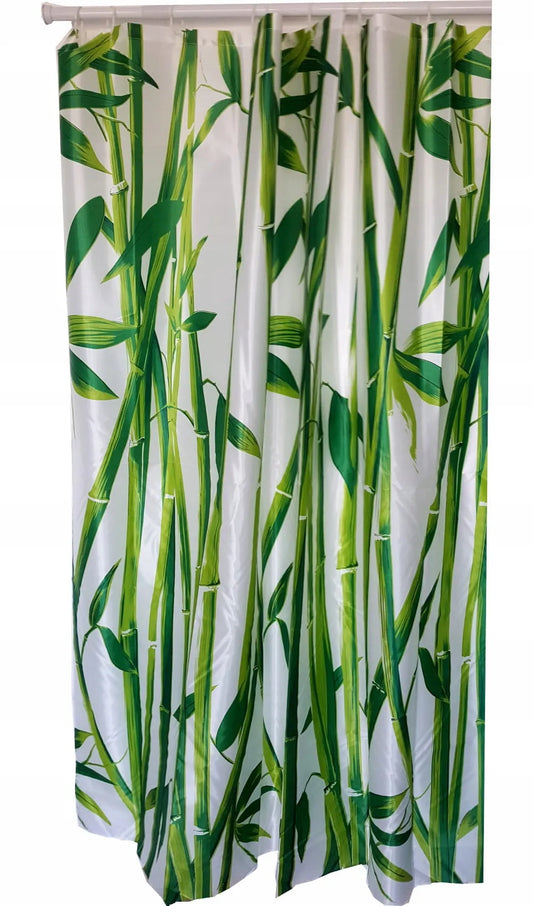 Stora poliesterinė dušo užuolaida 180 × 180 cm, bambukų raštas
