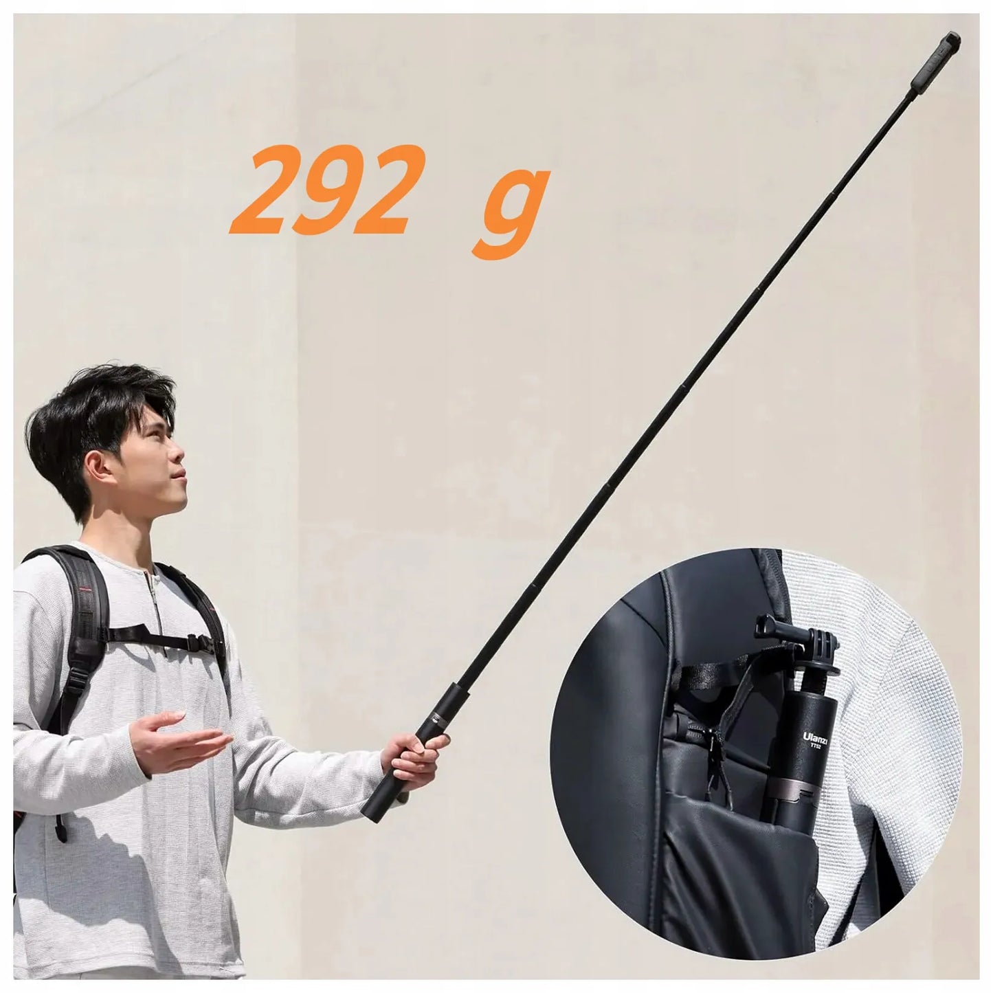 Stovas / asmenukių lazda 2-in-1 ULANZI TT52 150cm sportinėms kameroms, pvz., GoPro
