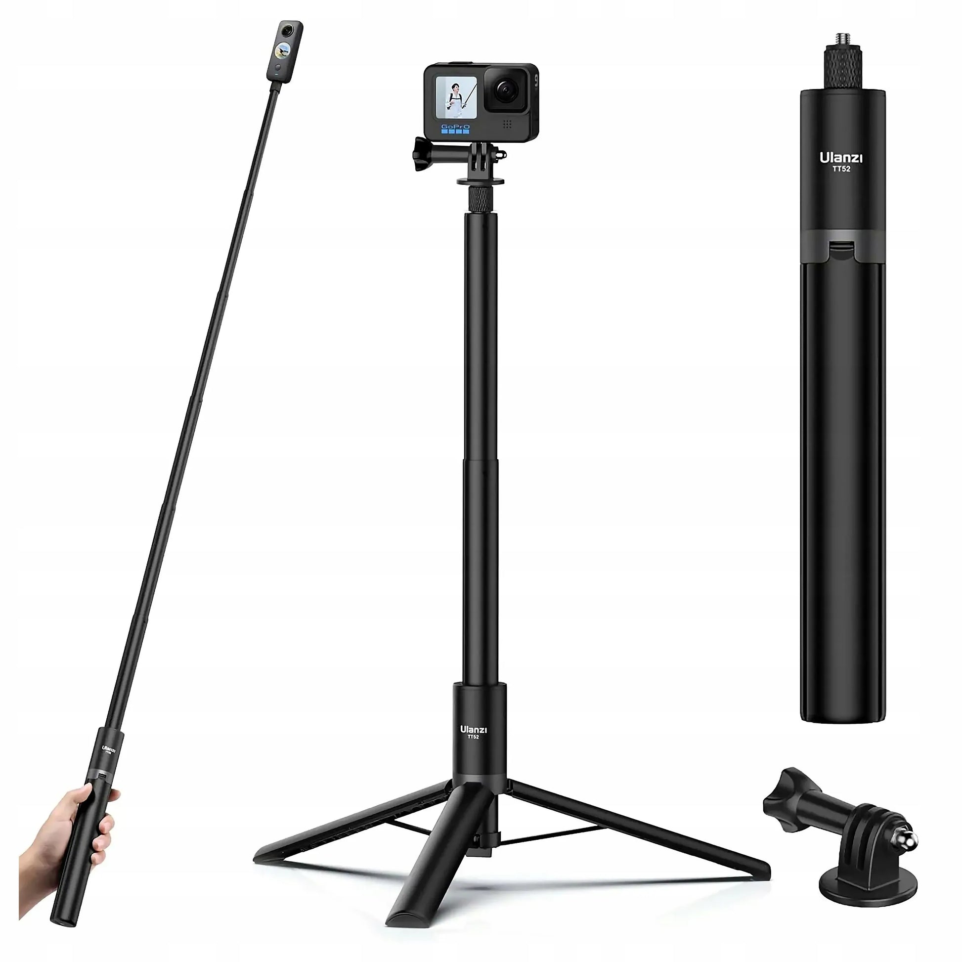Stovas / asmenukių lazda 2-in-1 ULANZI TT52 150cm sportinėms kameroms, pvz., GoPro
