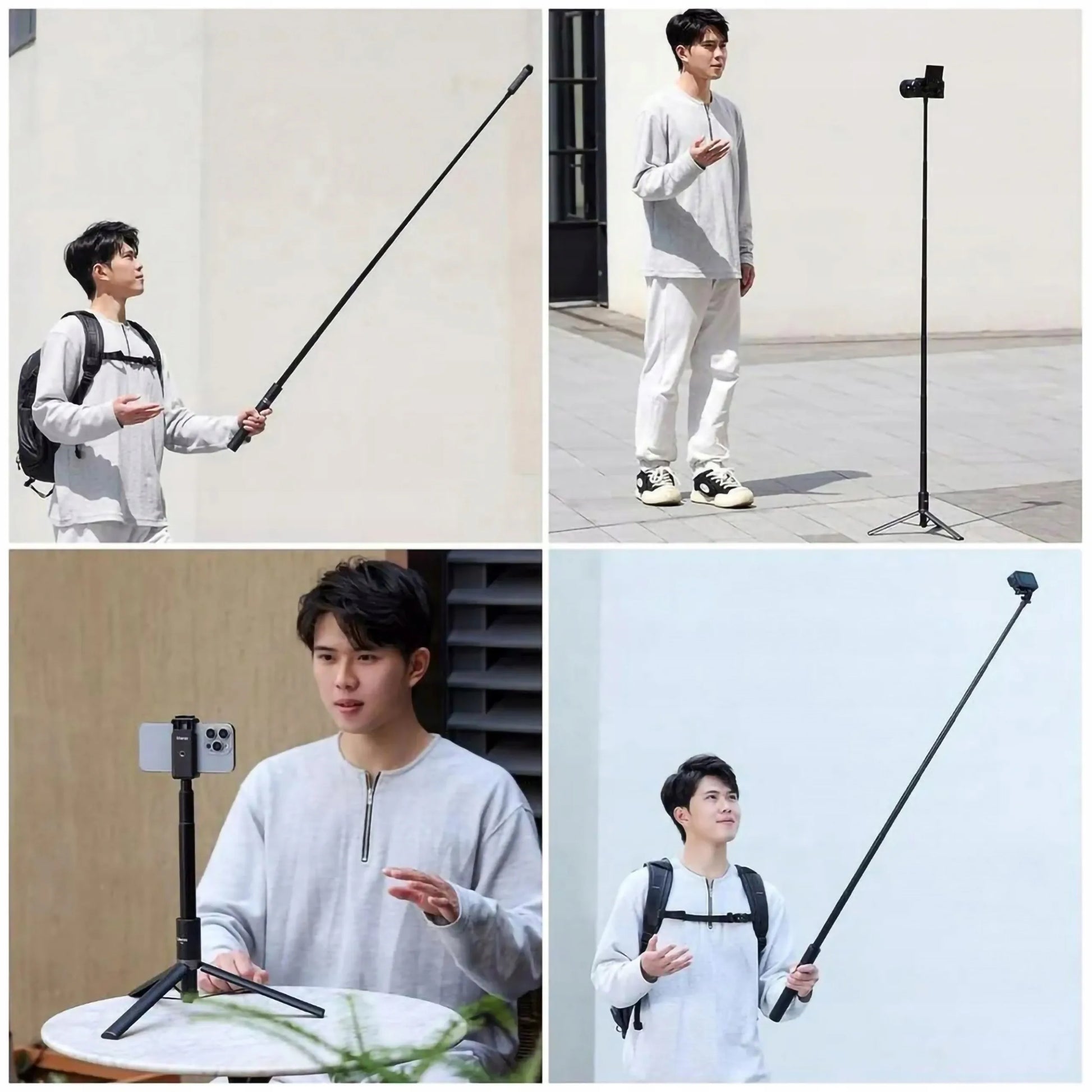 Stovas / asmenukių lazda 2-in-1 ULANZI TT52 150cm sportinėms kameroms, pvz., GoPro