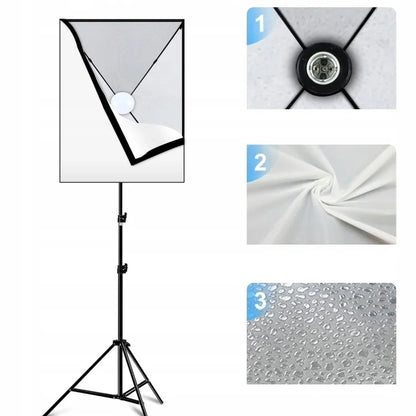 Studijinis apšvietimas Puluz softbox 50x70 cm su LED lempute