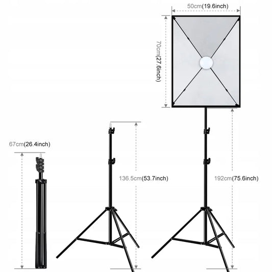 Studijinis apšvietimas Puluz softbox 50x70 cm su LED lempute