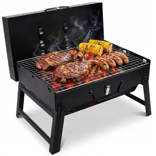 Sudedamas anglinis grilis – nešiojamas lagamino tipo BBQ grilis 35 cm