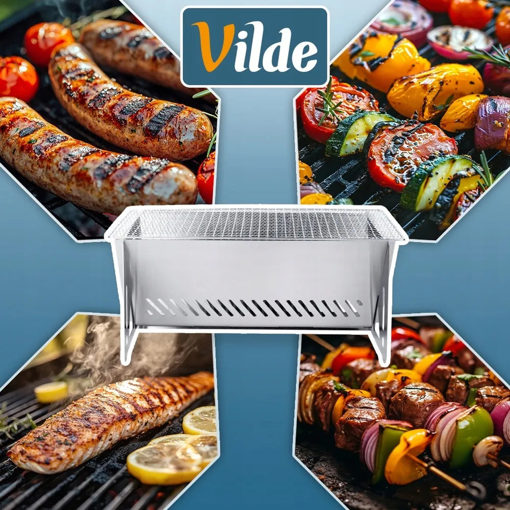 Sulankstoma anglinė kepsninė, nešiojama, sodo ir turistinė, 40 cm