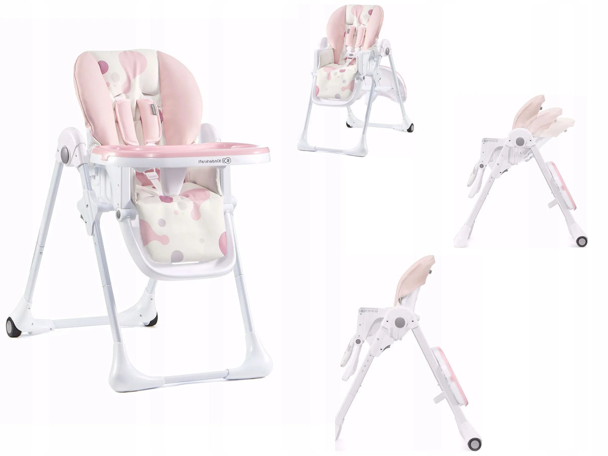 Sulankstoma maitinimo kėdutė vaikams „Kinderkraft YUMMY“, rožinė