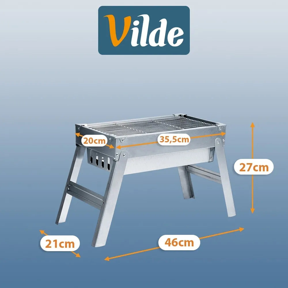 Sulankstomas nešiojamas anglinis grilis Vilde, sodo ir iškylų, 46 cm