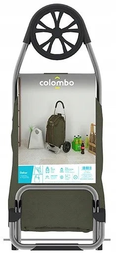 Sulankstomas pirkinių vežimėlis „Colombo Dakar“ su 21 cm ratais, guoliais, tvirtas ir talpus, itališkas