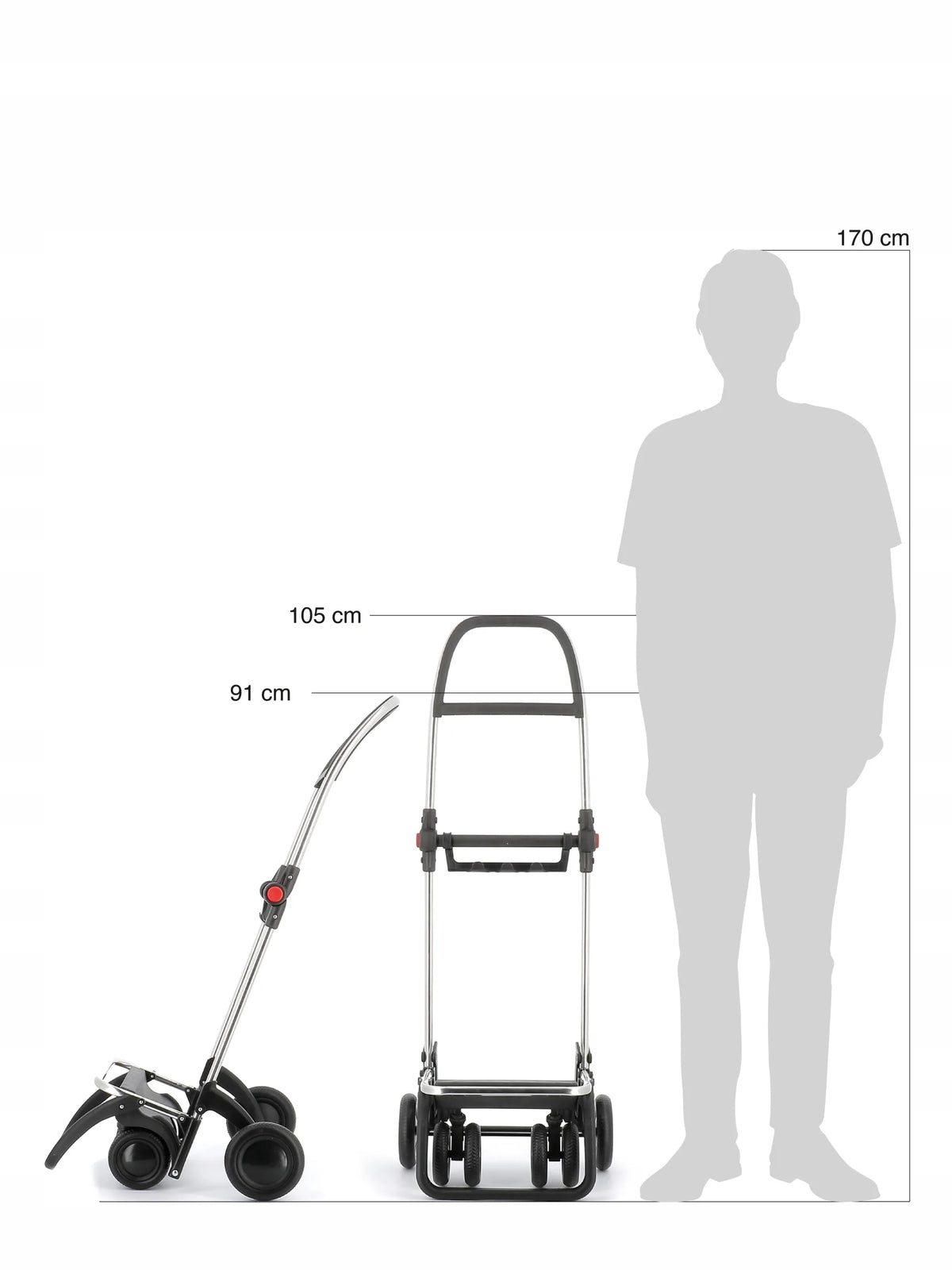 Sulankstomas pirkinių vežimėlis „Rolser I-Max Tweed 4LT“, 4 ratai, 2 pasukami, pilkas